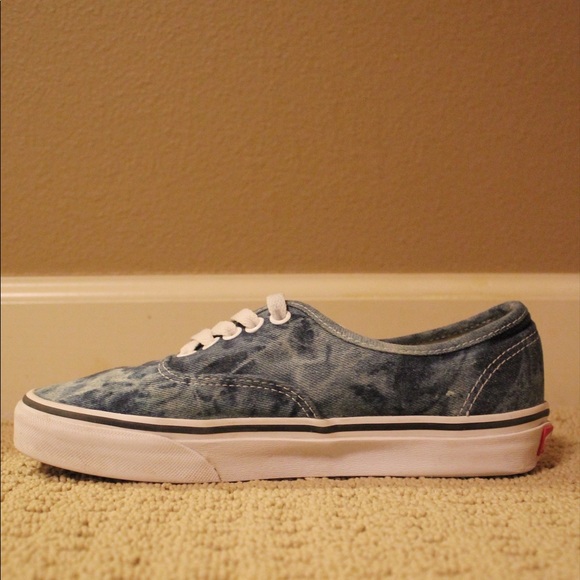 Denim Bleach Marbled Vans Shoes - Picture 2 of 5